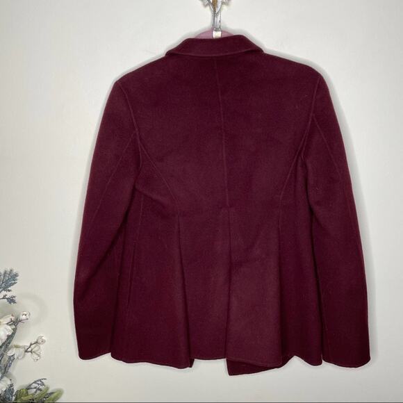 THEORY Pleat Jacket Cashmere Dark Currant Maroon - Picture 4 of 7